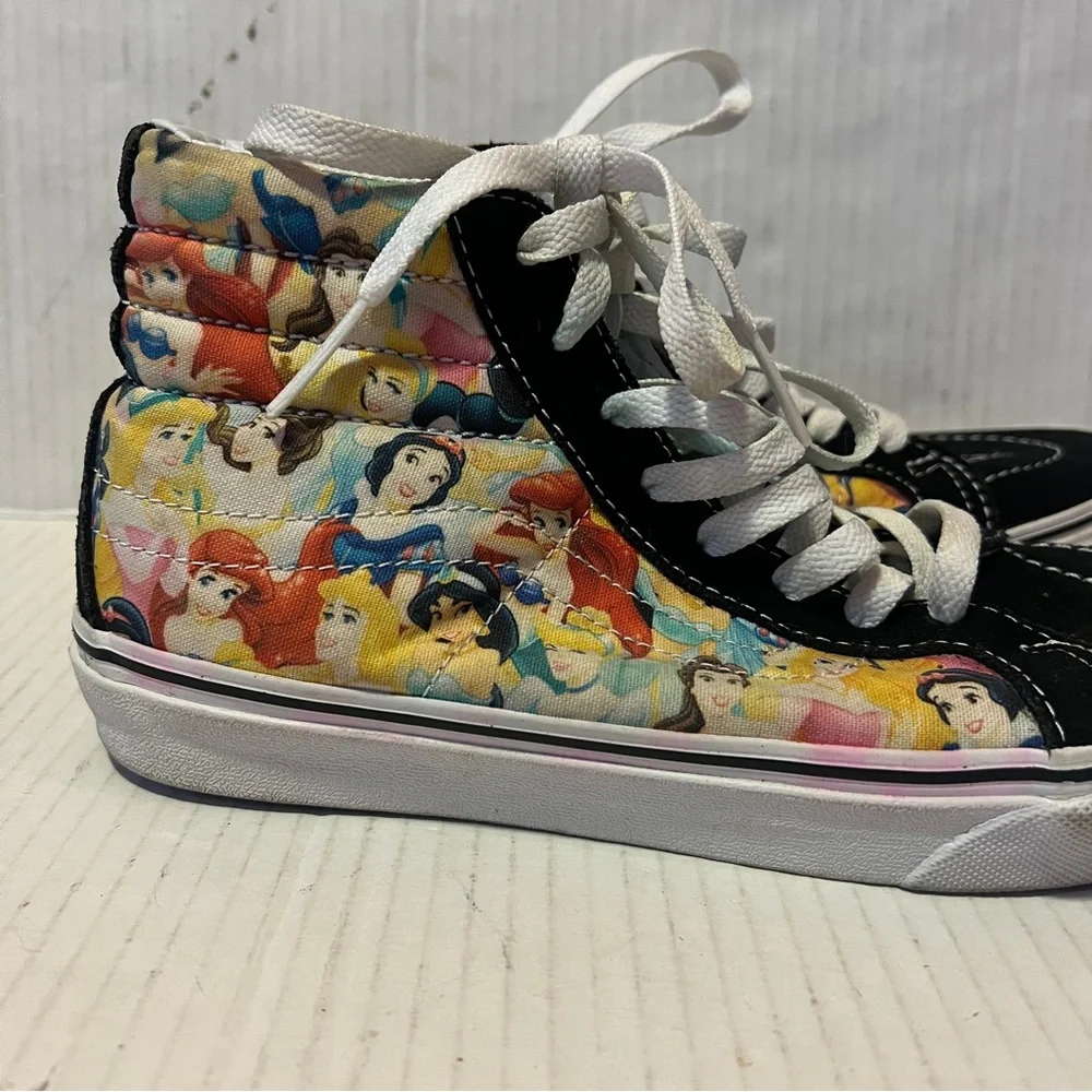 Disney Vans Adult Shoes Mens 5 Womens 6.5 Princess Black High Tops Sneakers - Picture 5 of 12